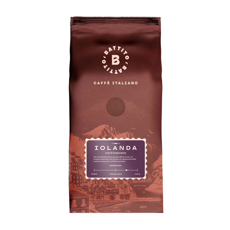 Iolanda koffiebonen van Battito uit Italië voor cappuccino en latte machiato