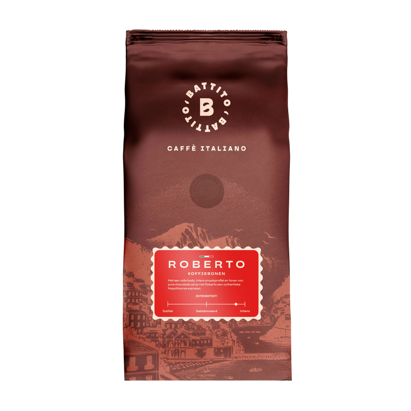 Roberto koffiebonen van Battito uit Italië voor traditioneel Napolitaanse espresso