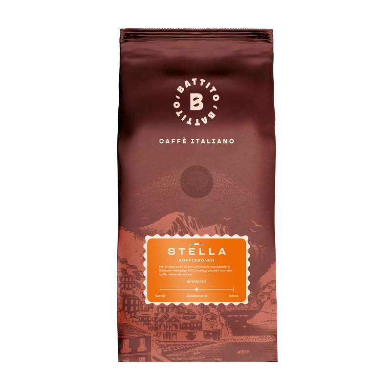 100% Arabica koffiebonen Stella van Battito uit Italië voor lungo, americano of caffèa
