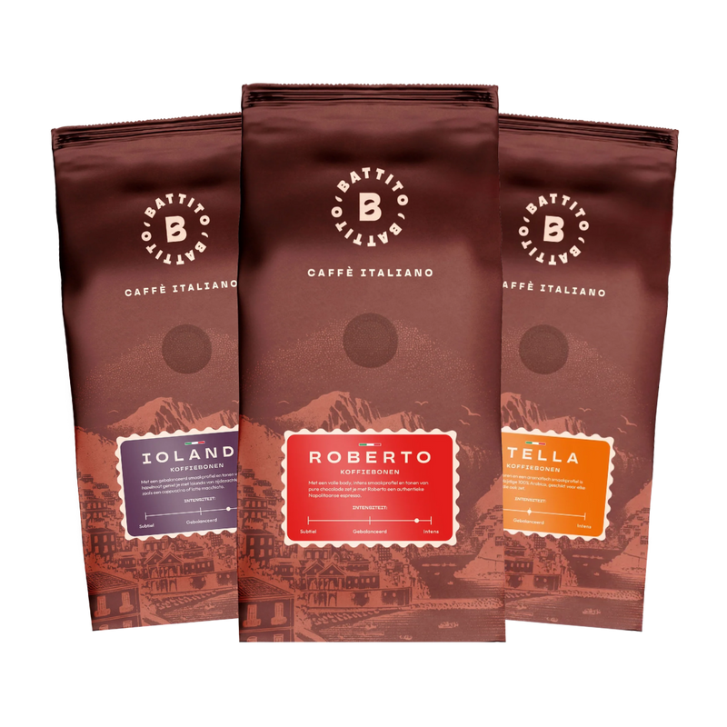 3 zakken Ialiaanse ambachtelijke koffiebonen uit Napels in Zuid-Italië