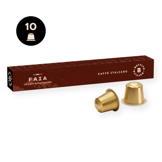 Faia aluminium koffiecapsules van Battito uit Italië voor Nespresso koffiecupmachines