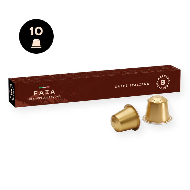 Faia aluminium koffiecapsules van Battito uit Italië voor Nespresso koffiecupmachines