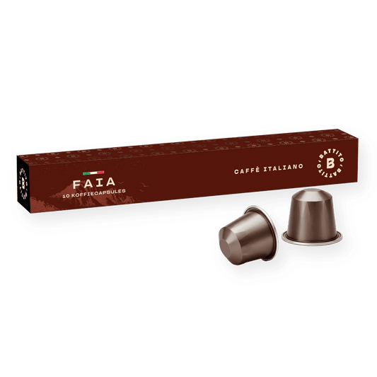 Faia aluminium koffiecapsules van Battito uit Italië voor Nespresso koffiecupmachines