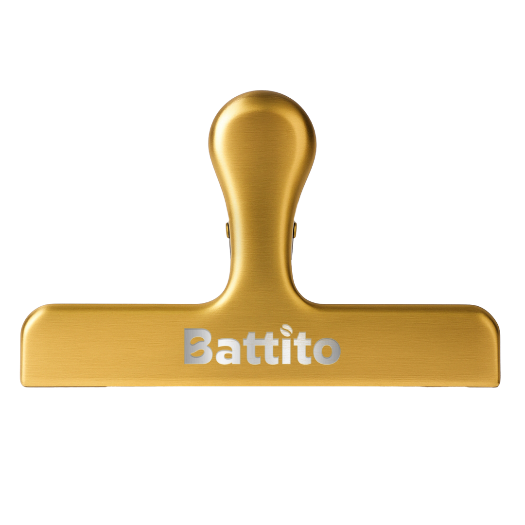 Vershoudclip of sluitclip van Battito om koffiebonen langer vers te houden