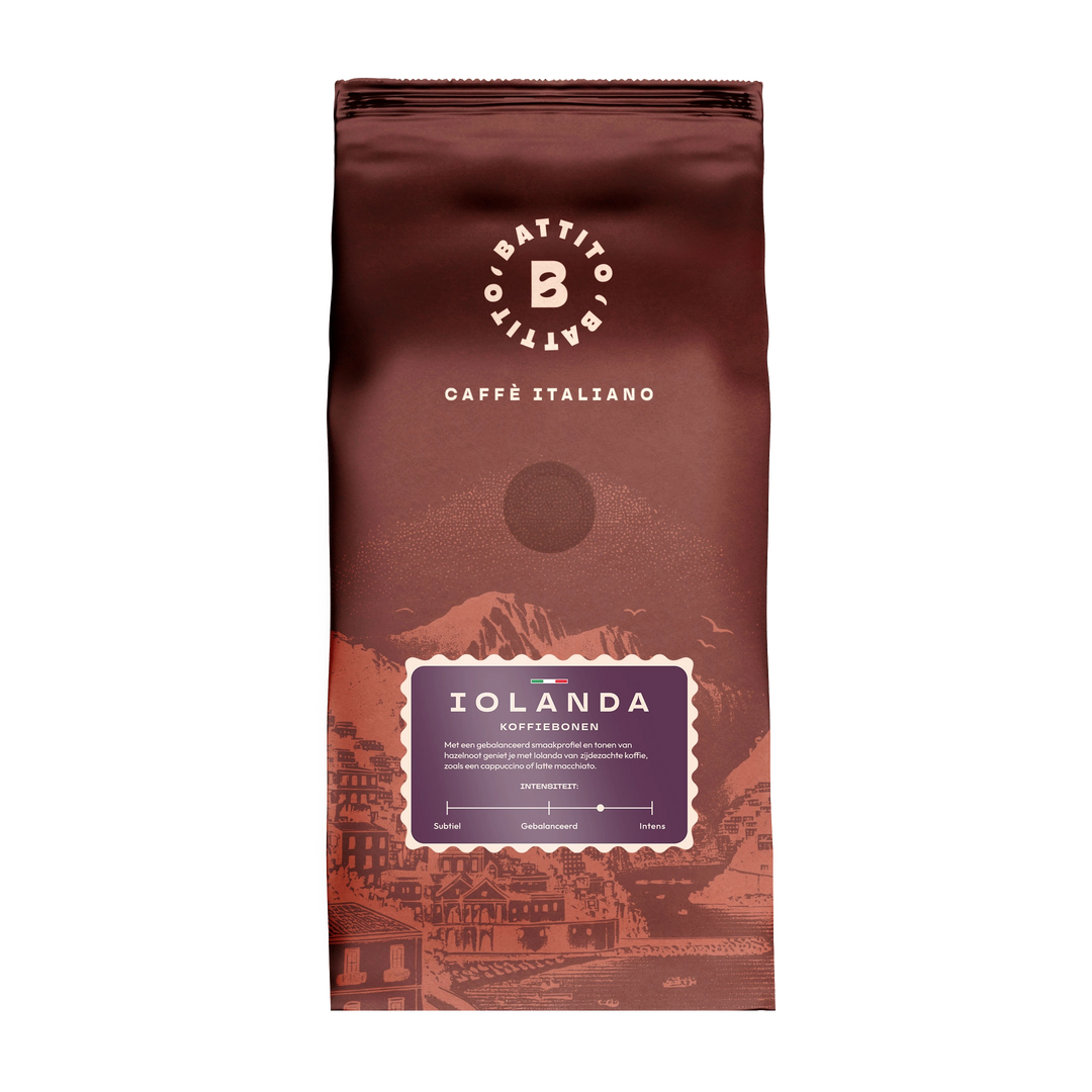 Iolanda koffiebonen van Battito uit Italië voor cappuccino en latte machiato